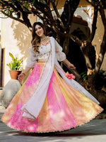 Magnetic Multi Color Art Silk Fabric Party Wear Lehenga