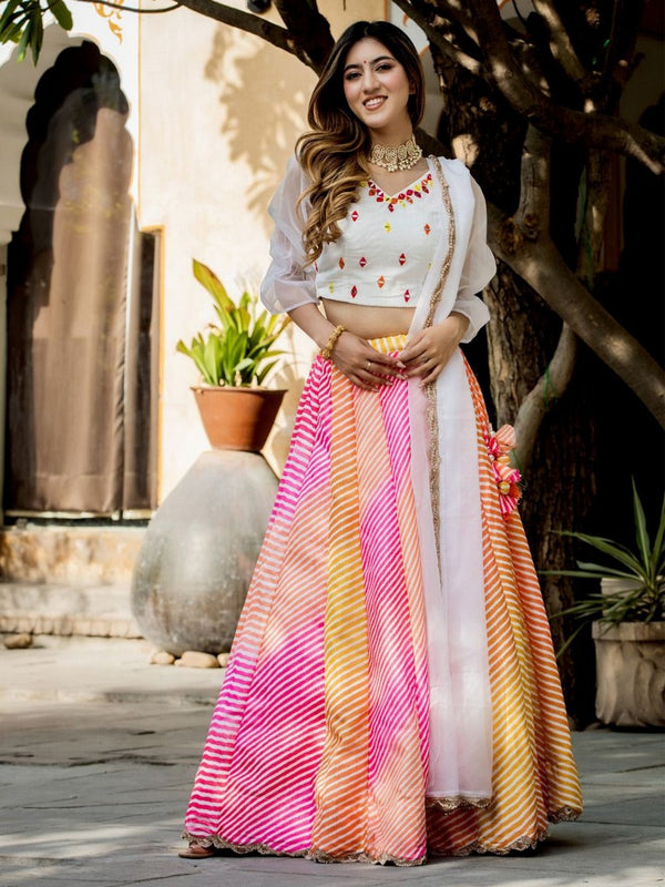 Magnetic Multi Color Art Silk Fabric Party Wear Lehenga