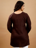 Pretty Brown Color Viscose Fabric Designer Kurti