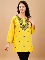 Pretty Yellow Color Viscose Fabric Designer Kurti