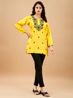 Pretty Yellow Color Viscose Fabric Designer Kurti