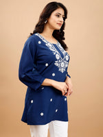 Pretty Blue Color Viscose Fabric Designer Kurti