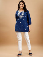 Pretty Blue Color Viscose Fabric Designer Kurti