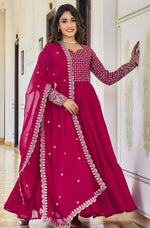 Divine Magenta Color Georgette Fabric Gown