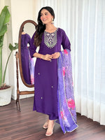 Amazing Purple Color Viscose Fabric Designer Suit