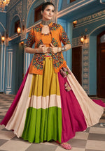 Magnetic Multi Color Viscose Fabric Designer Lehenga