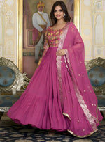 Striking Pink Color Georgette Fabric Gown