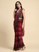 Pretty Maroon Color Silk Fabric Readymade Saree