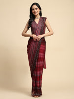 Pretty Maroon Color Silk Fabric Readymade Saree