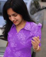 Pretty Purple Color Rayon Fabric Designer Kurti