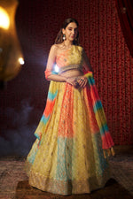 Lovely Yellow Color Art Silk Fabric Party Wear Lehenga