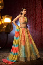 Lovely Yellow Color Art Silk Fabric Party Wear Lehenga