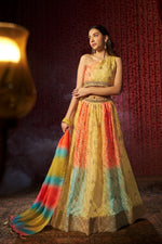 Lovely Yellow Color Art Silk Fabric Party Wear Lehenga