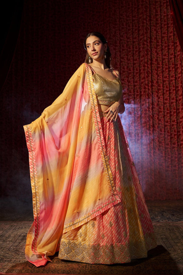 Lovely Multi Color Art Silk Fabric Party Wear Lehenga