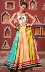 Amazing Multi Color Silk Fabric Designer Lehenga