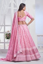 Lovely Pink Color Art Silk Fabric Party Wear Lehenga