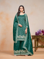 Tasteful Green Color Crush Fabric Plazzo Suit