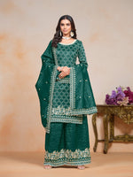 Tasteful Green Color Crush Fabric Plazzo Suit