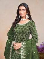 Tasteful Green Color Crush Fabric Plazzo Suit