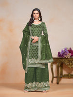 Tasteful Green Color Crush Fabric Plazzo Suit