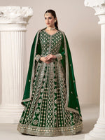 Striking Green Color Georgette Fabric Gown