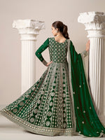 Striking Green Color Georgette Fabric Gown