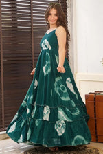 Superb Green Color Rayon Fabric Gown