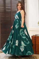 Superb Green Color Rayon Fabric Gown