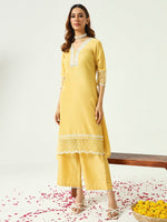 Lovely Yellow Color Silk Fabric Designer Kurti With Bottom and Dupatta