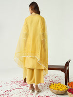 Lovely Yellow Color Silk Fabric Designer Kurti With Bottom and Dupatta