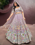 Lovely Pink Color Net Fabric Party Wear Lehenga