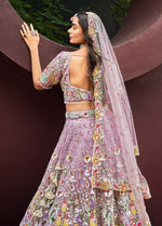 Lovely Pink Color Net Fabric Party Wear Lehenga