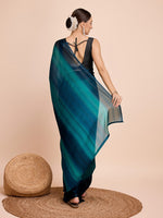 Beauteous Teal Color Chiffon Fabric Casual Saree