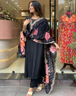 Angelic Black Color Viscose Fabric Designer Suit