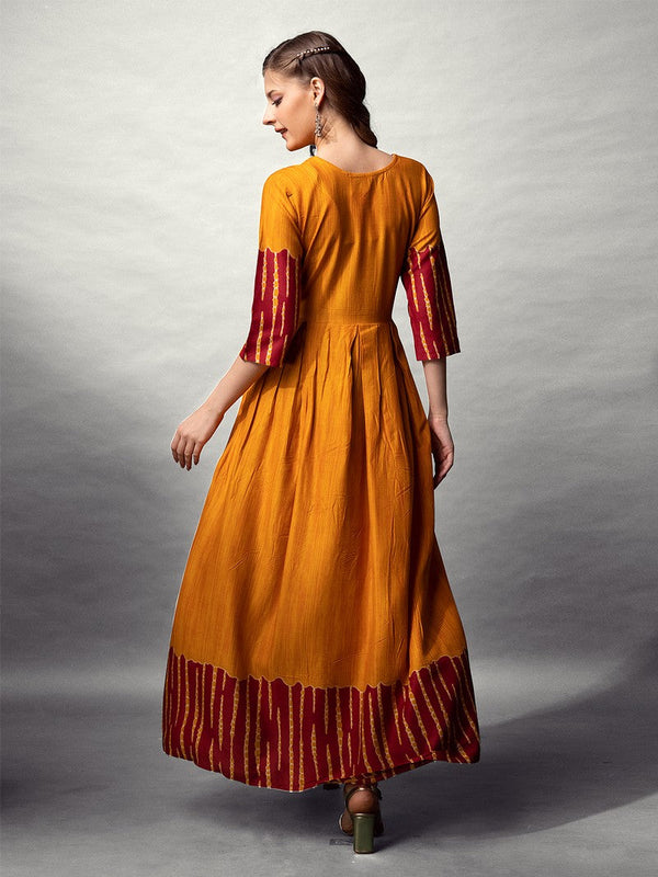 Striking Mustard Color Rayon Fabric Casual Kurti