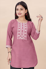 Striking Pink Color Rayon Fabric Casual Kurti