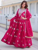 Beautiful Pink Color Georgette Fabric Gown