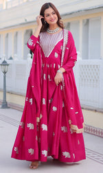 Beautiful Pink Color Georgette Fabric Gown