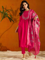 Divine Pink Color Viscose Fabric Designer Suit