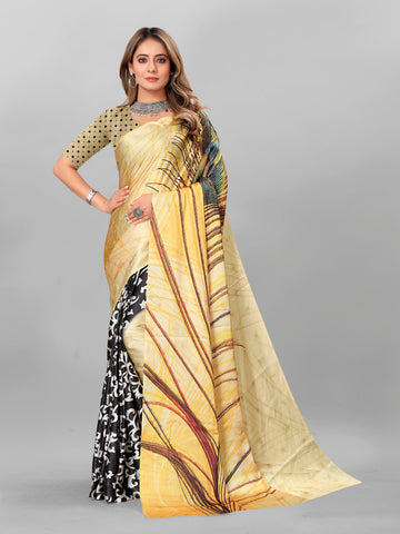 Beauteous Multi Color Crepe Fabric Casual Saree