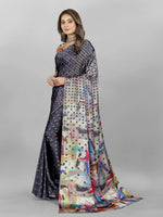 Beauteous Grey Color Crepe Fabric Casual Saree