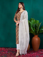 Lovely Brown Color Rayon Fabric Casual Kurti