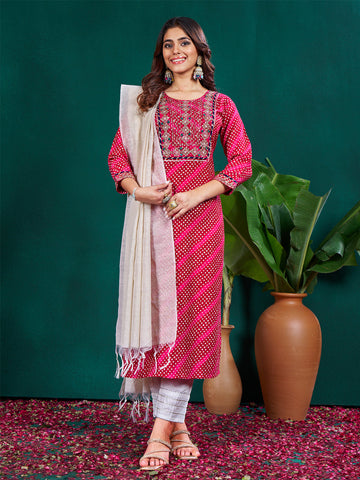 Lovely Pink Color Rayon Fabric Casual Kurti