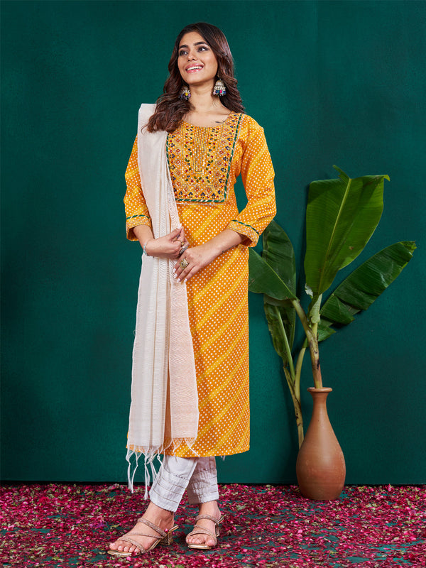 Lovely Yellow Color Rayon Fabric Casual Kurti