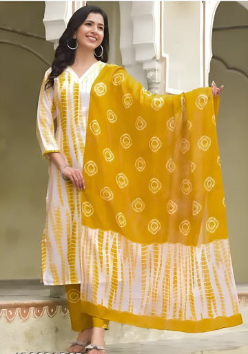 Lovely Yellow Color Cotton Fabric Casual Kurti