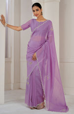 Beauteous Purple Color Silk Fabric Designer Saree