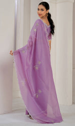 Beauteous Purple Color Silk Fabric Designer Saree