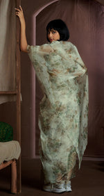 Beauteous Green Color Organza Fabric Casual Sarees