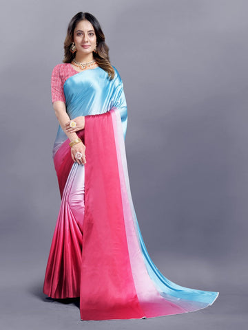 Tempting Multi Color Crepe Fabric Casual Saree