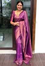 Beauteous Purple Color Silk Fabric Casual Saree